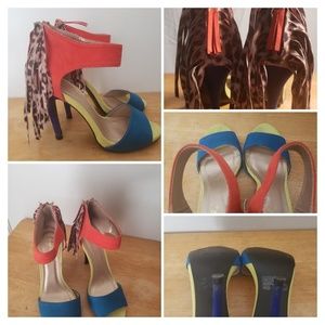 Shoes, BY: QUPID, Bright Multi-colored, 5" stilett